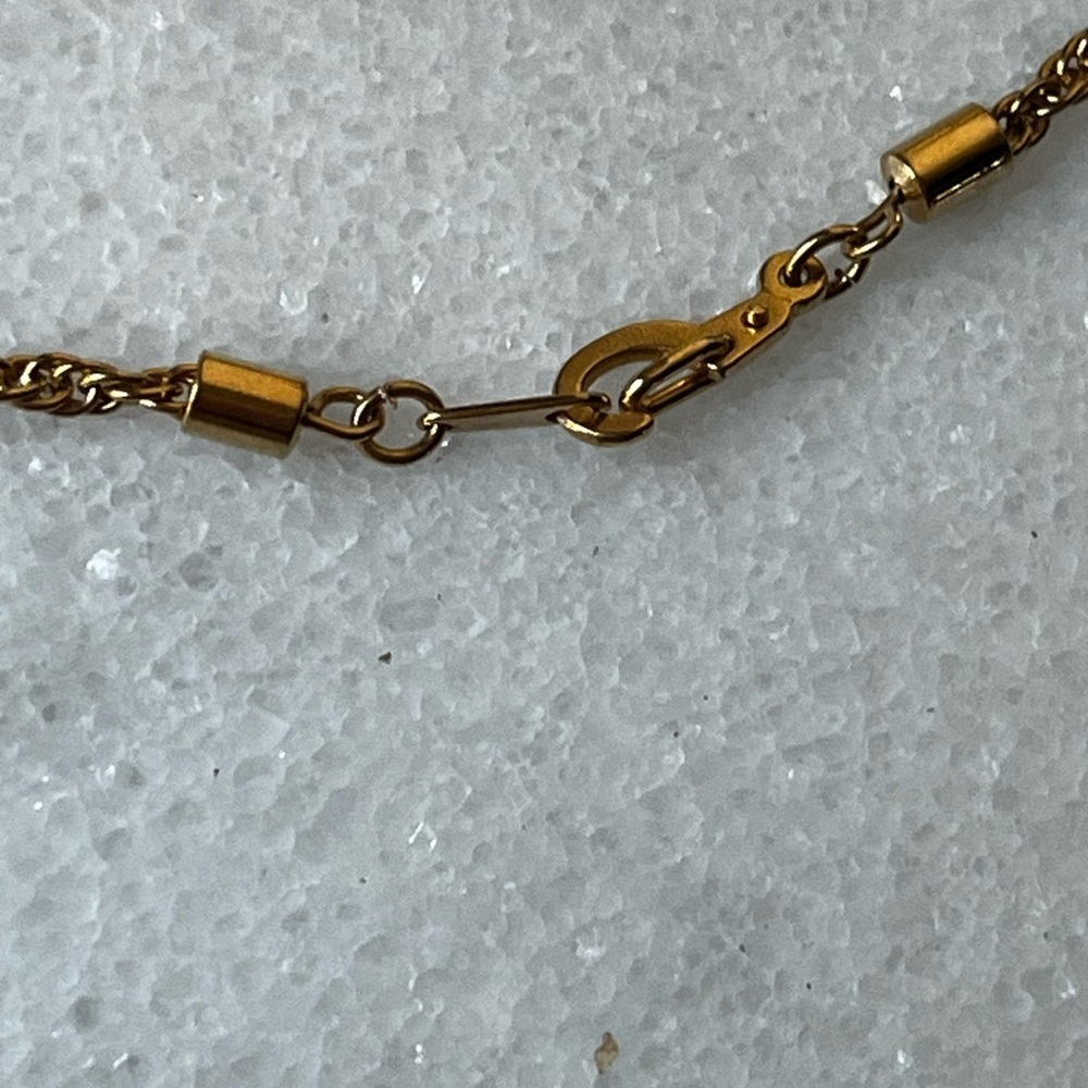Gold and Blue green Pendant locket Necklace by Swarovski - Picture 5 of 10